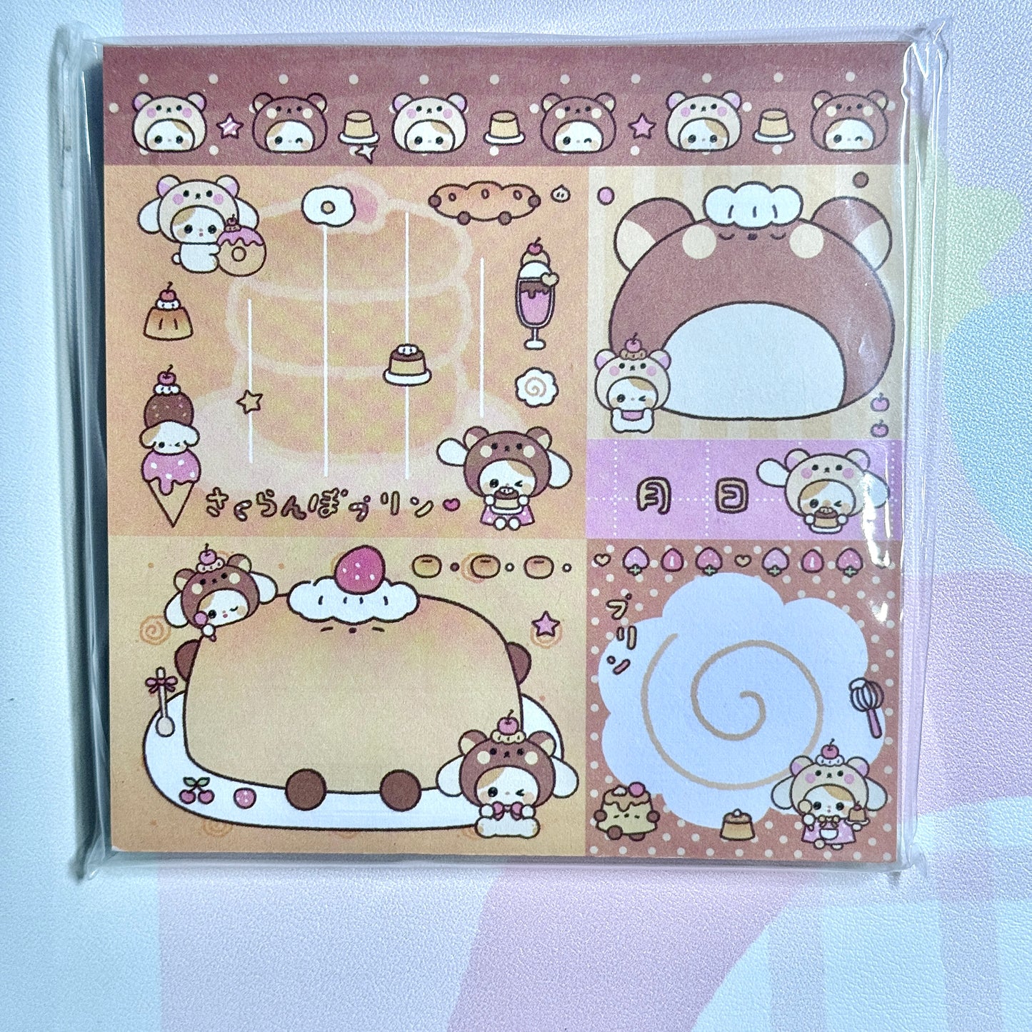 Kawaii Stationery Forest Diary Patchwork Memo Pad - 4 x 4 in, 50 sheets, 1 unit
