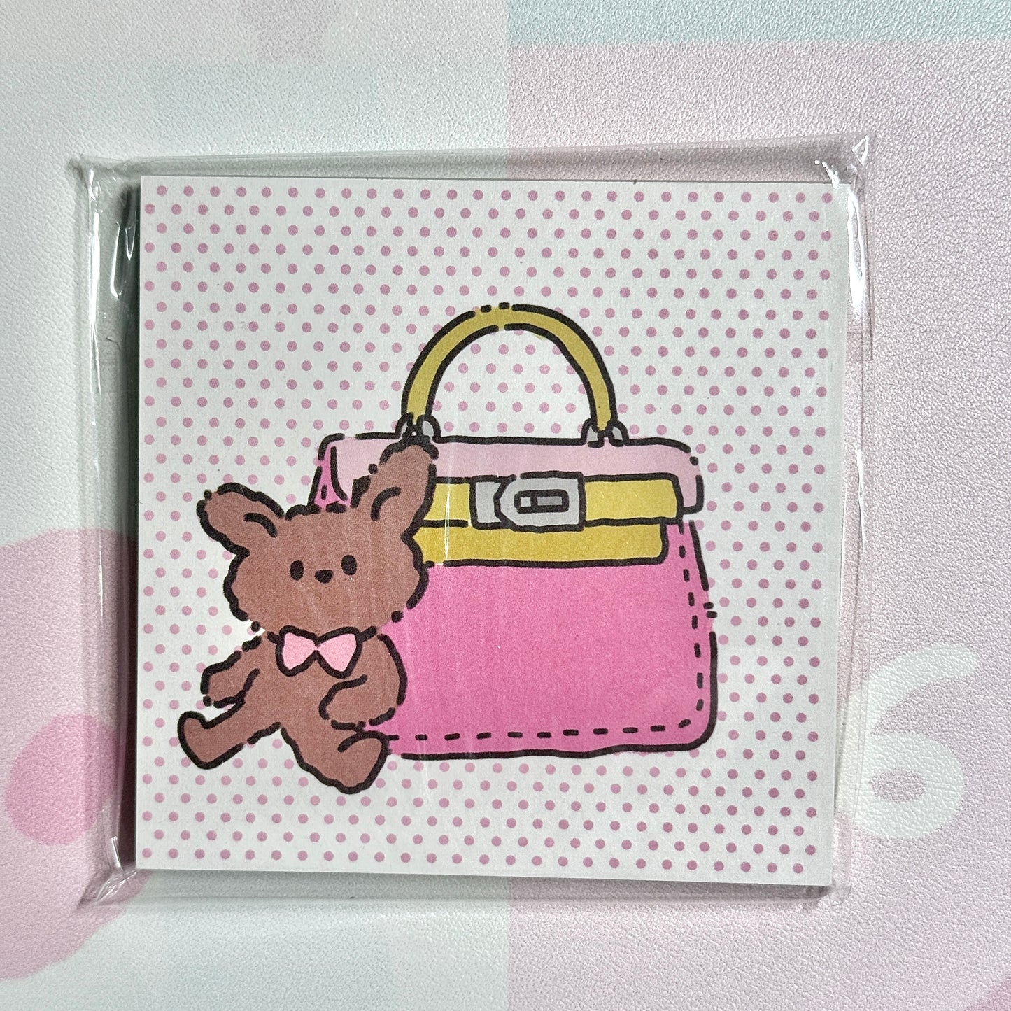 Kawaii Stationery Pink Pup Life Memo Pad - Square 3 x 3 in, 50 sheets, 1 unit