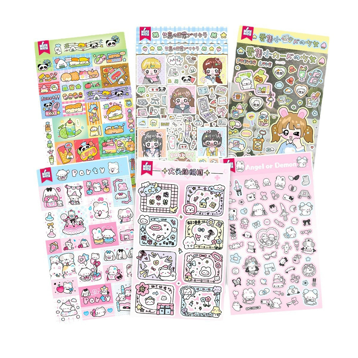 Wakawaka Cute Characters Stickers
