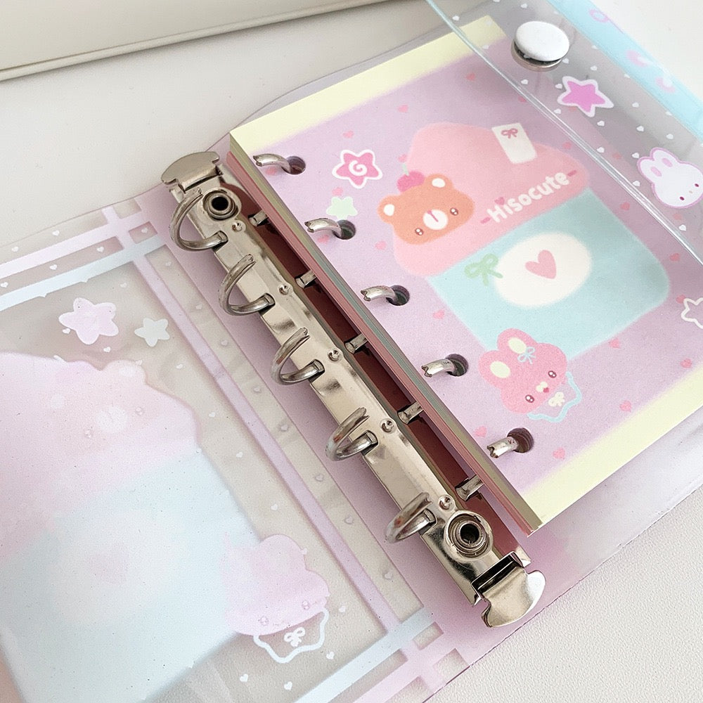 Kawaii M5 PVC Refillable Journal Cover & Memo Sheets, 5 Ring Blinds, Notebook Cover, Planner cover, Dairy Book Gift