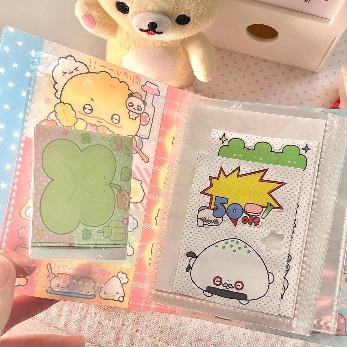 M5 Sticker Storage – Cute 3-Inch Sticker, Memo, and Mini Card Photo Album | MUJI Style, Transparent Film, INS Aesthetic for Journaling
