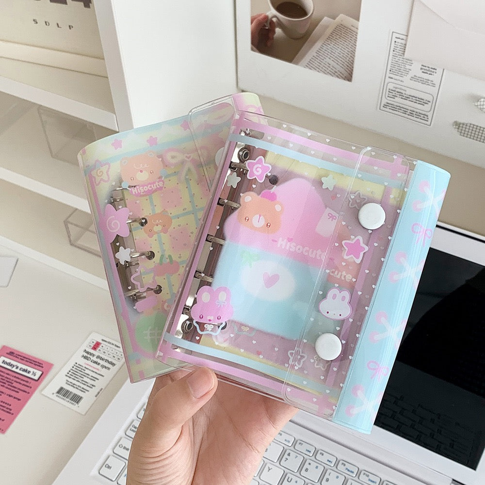 Kawaii M5 PVC Refillable Journal Cover & Memo Sheets, 5 Ring Blinds, Notebook Cover, Planner cover, Dairy Book Gift