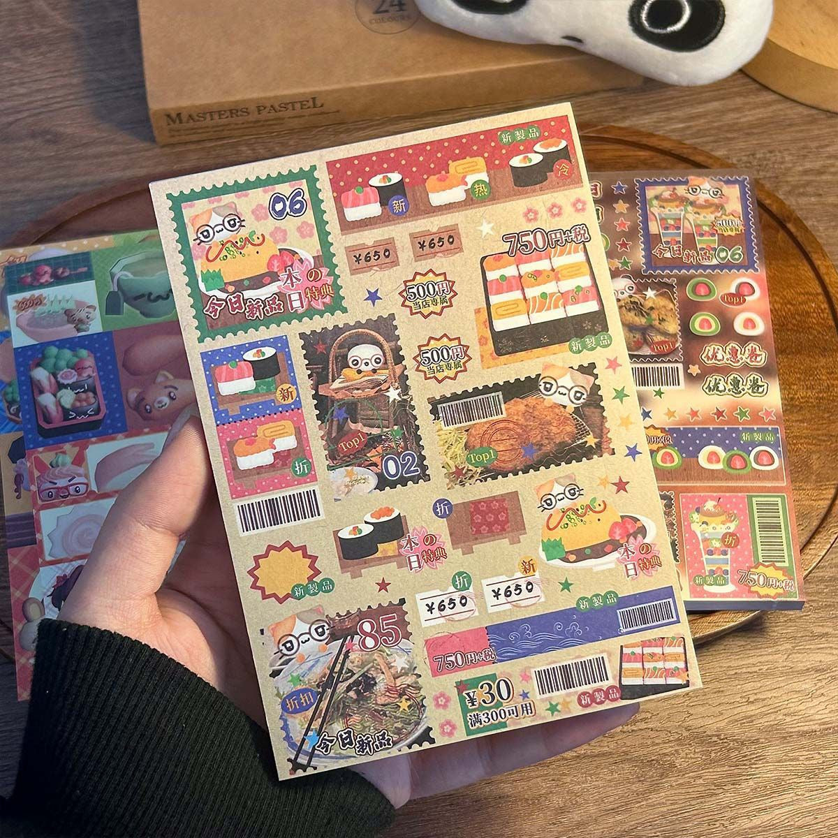 Retro Tear-Off Patchwork Notepad – Cute Showa-Style Café Series | Vintage Animals & Food | Journaling Background & Collage Paper
