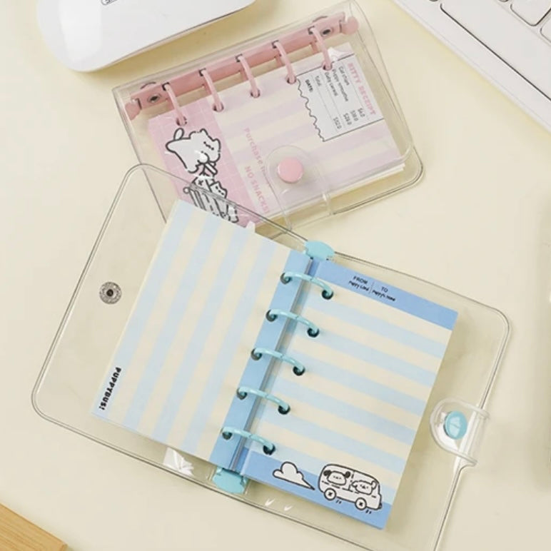 Cute M5 PVC Refillable Journal Cover & 50pcs Sheets Bundle, 5 Ring Blinds, Notebook Cover, Planner cover, Dairy Book Gift