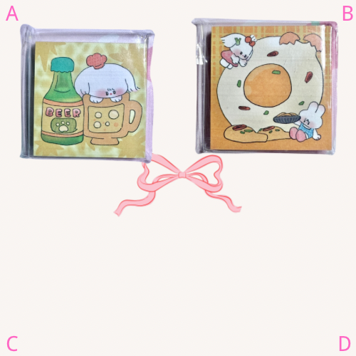 Kawaii Stationery Bunny Bento Club Mini Memo Pad - 80 sheets, 1 unit
