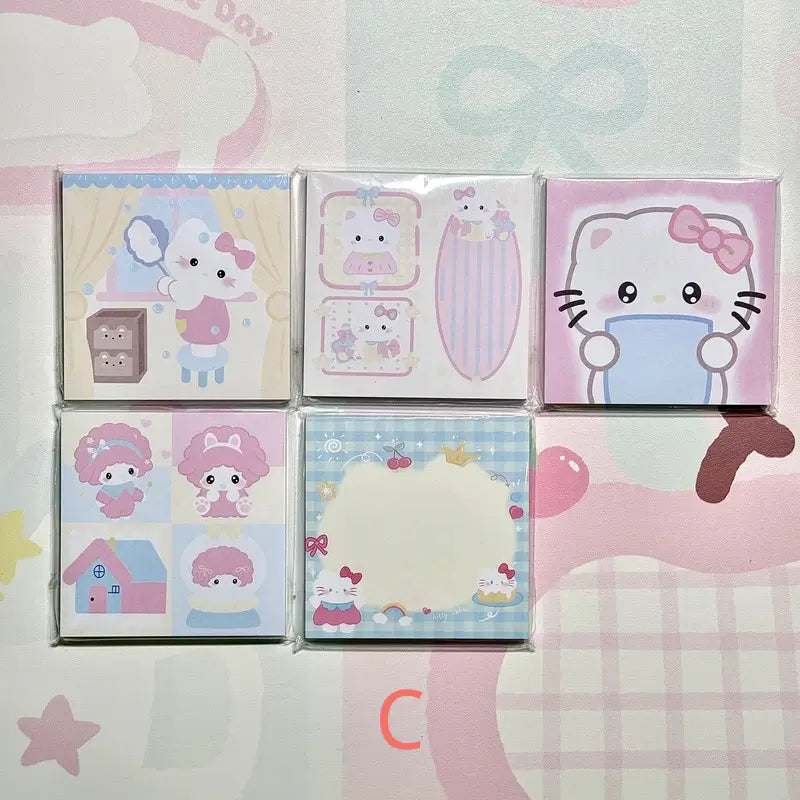 Sanrio Hello Kitty & Melody Memo Pad - 3.5 x 3.5 in, 50 sheets, 1 unit
