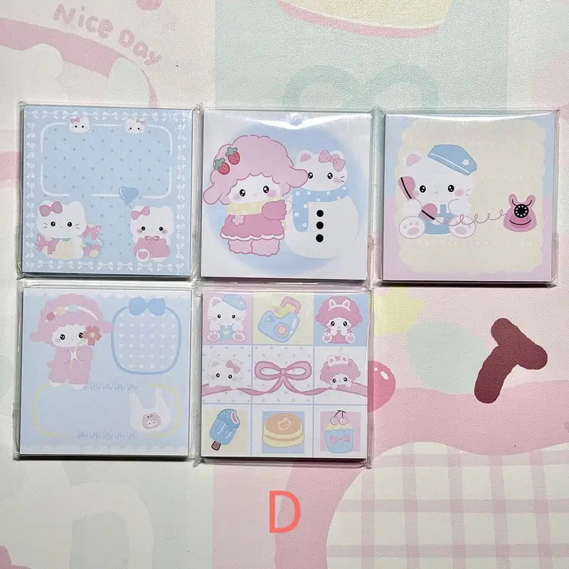 Sanrio Hello Kitty & Melody Memo Pad - 3.5 x 3.5 in, 50 sheets, 1 unit