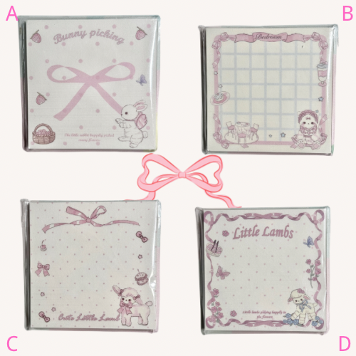 Kawaii Stationery Pink Cotton Lace Memo Pad - 50 sheets, 1 unit