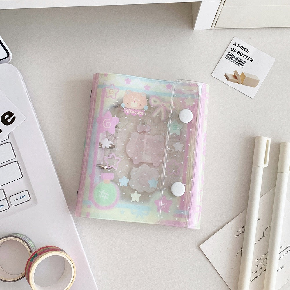 Kawaii M5 PVC Refillable Journal Cover & Memo Sheets, 5 Ring Blinds, Notebook Cover, Planner cover, Dairy Book Gift