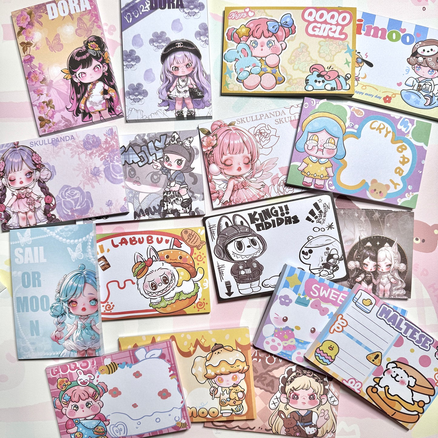 Kawaii Stationery A7 Sanrio Popmart Sailor Moon Characters Memo Pad - 50 sheets, 1 unit