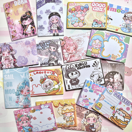 Kawaii Stationery A7 Sanrio Popmart Sailor Moon Characters Memo Pad - 50 sheets, 1 unit