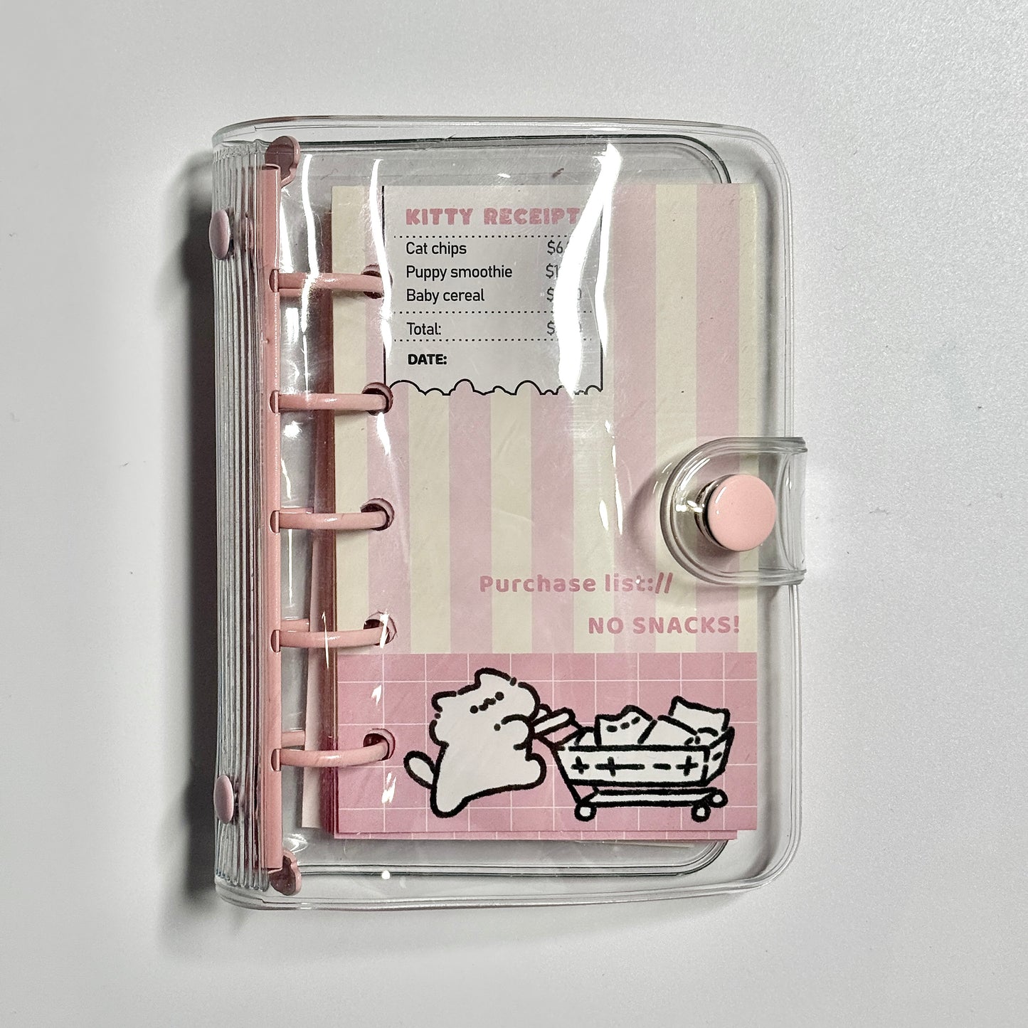 Cute M5 PVC Refillable Journal Cover & 50pcs Sheets Bundle, 5 Ring Blinds, Notebook Cover, Planner cover, Dairy Book Gift