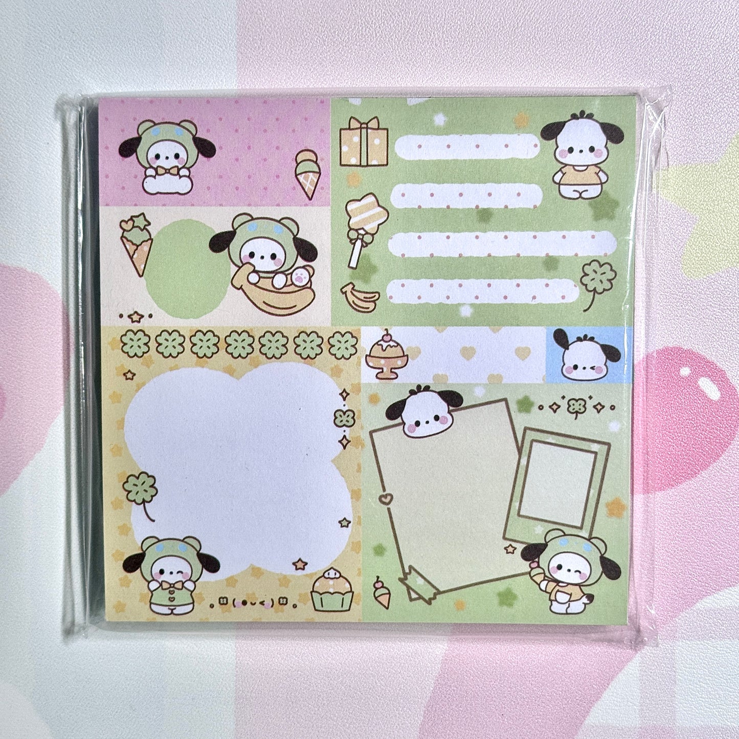 Kawaii Stationery Forest Diary Patchwork Memo Pad - 4 x 4 in, 50 sheets, 1 unit