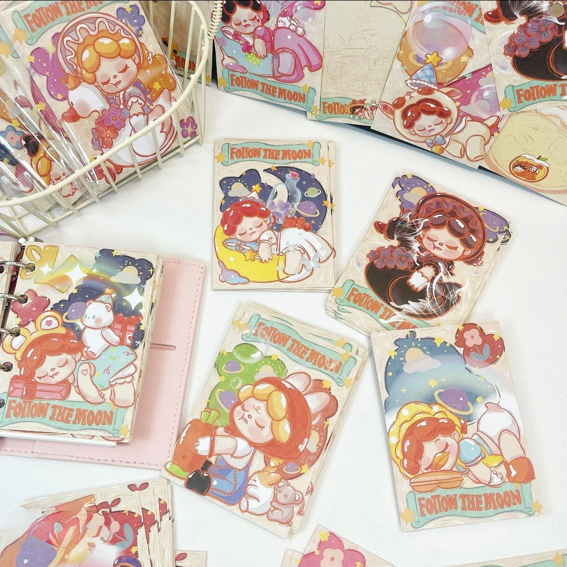 Kawaii M5 PVC Refillable Journal Cover & Memo Sheets, 5 Ring Blinds, Notebook Cover, Planner cover, Dairy Book Gift