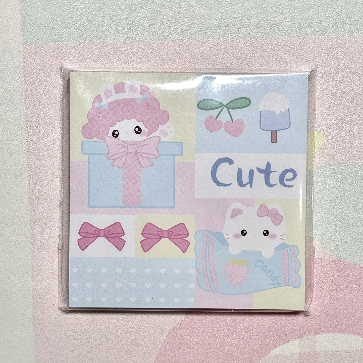 Sanrio Hello Kitty & Melody Memo Pad - 3.5 x 3.5 in, 50 sheets, 1 unit