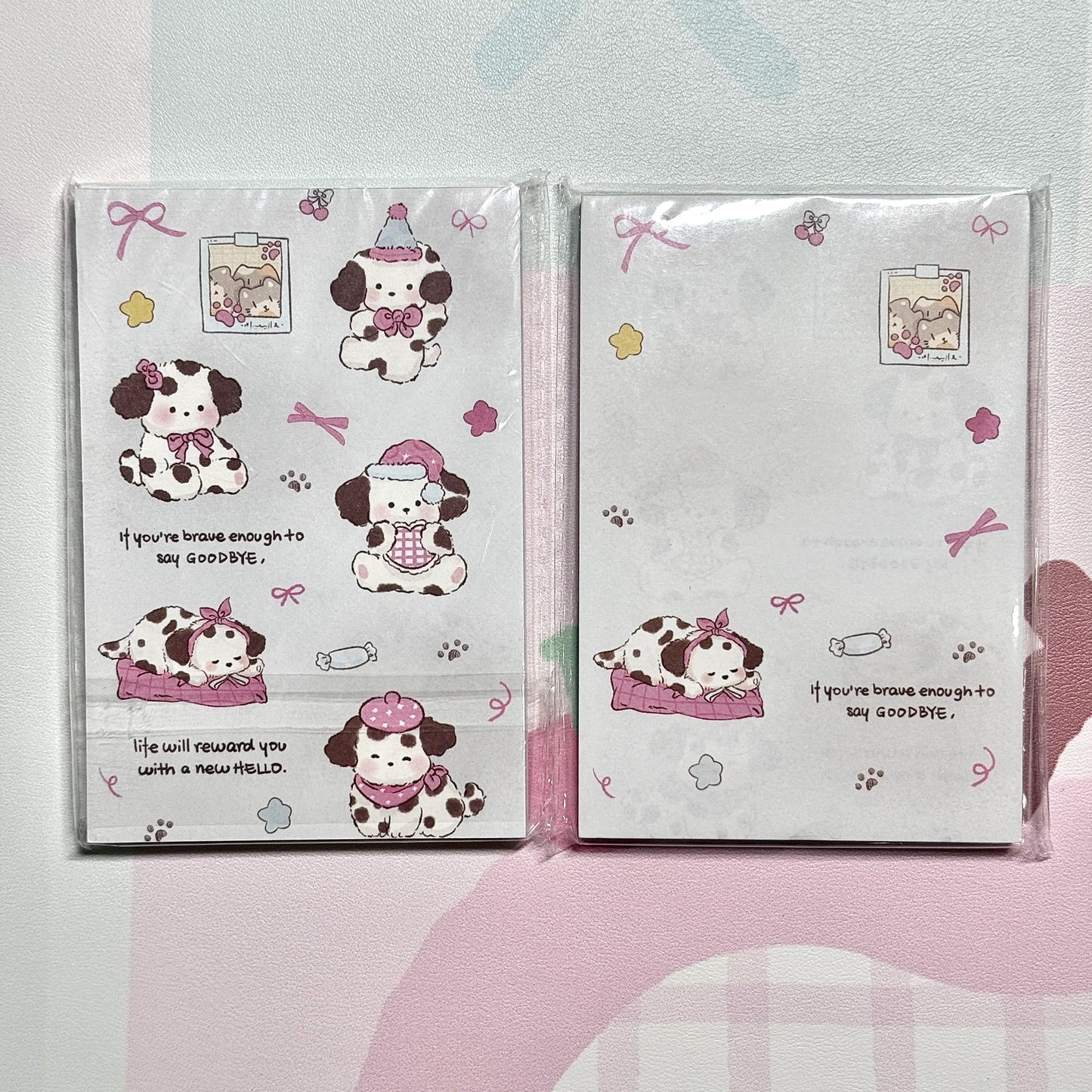 Kawaii Stationery Cartoon Petite Joy Double Sided Memo Pad - 50 sheets, 1 unit