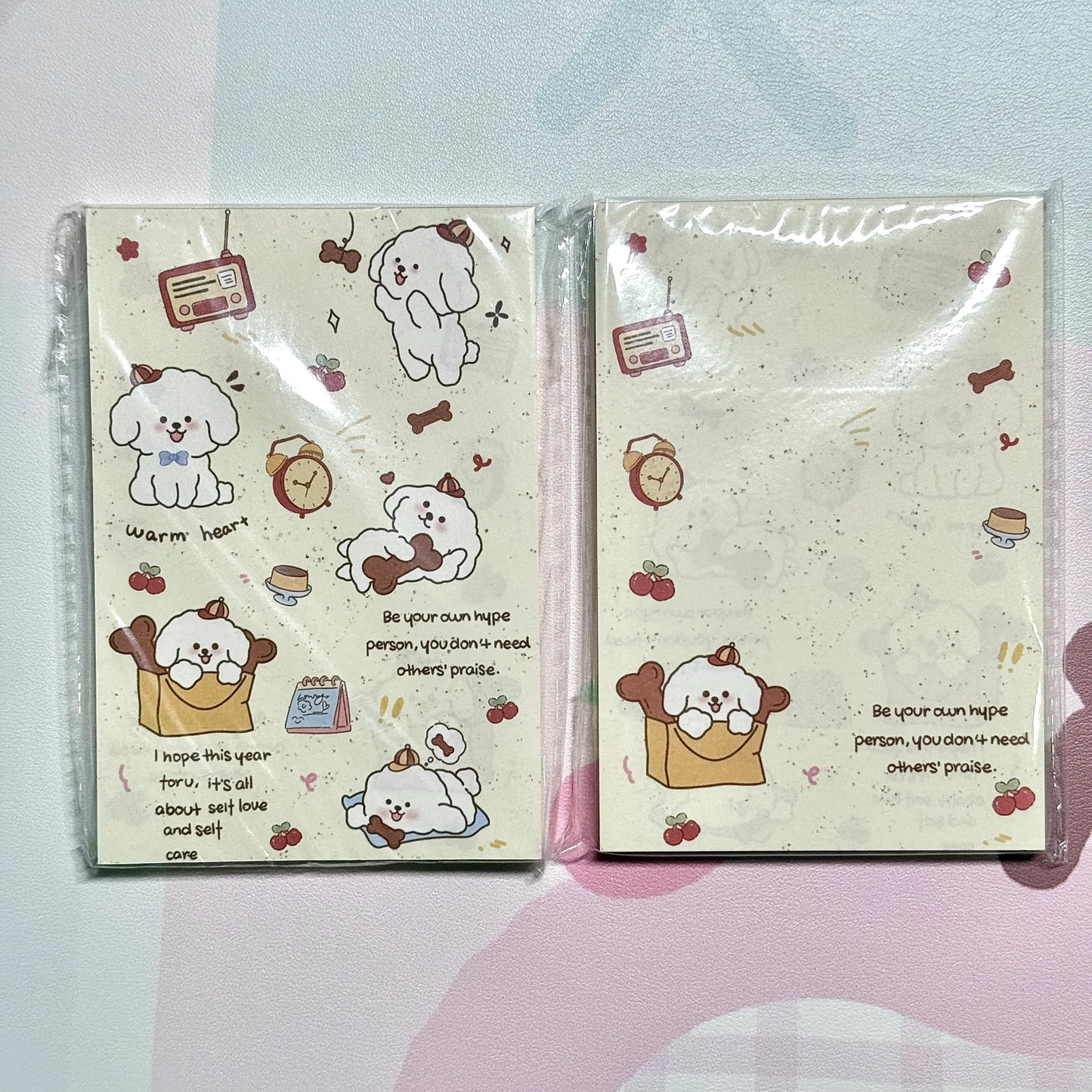 Kawaii Stationery Cartoon Petite Joy Double Sided Memo Pad - 50 sheets, 1 unit