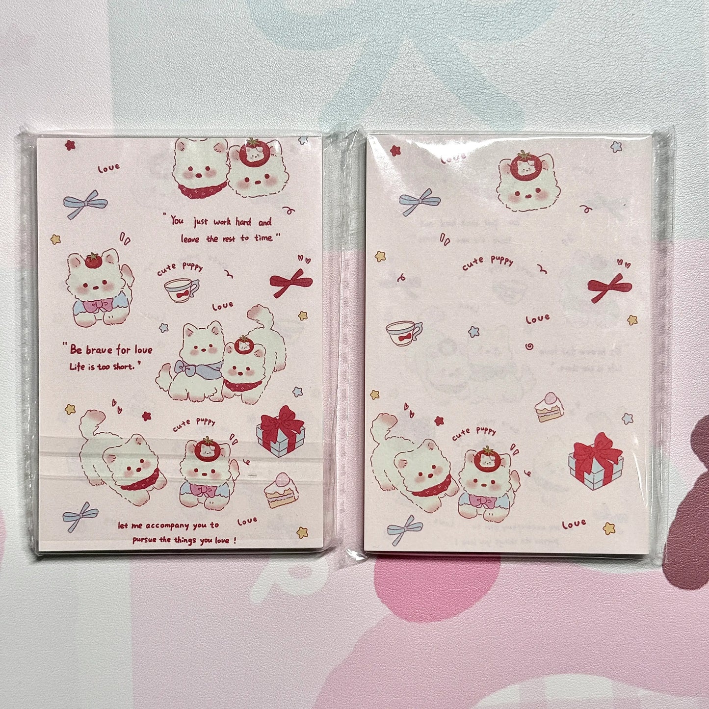 Kawaii Stationery Cartoon Petite Joy Double Sided Memo Pad - 50 sheets, 1 unit