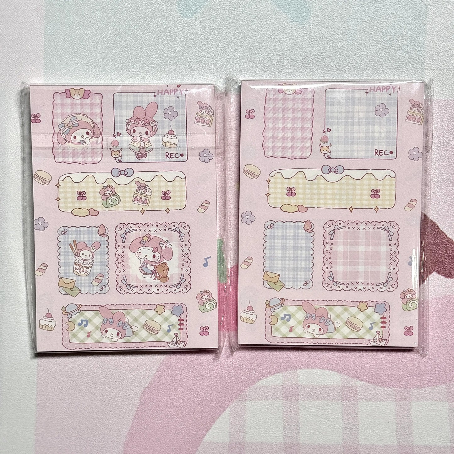 Kawaii Stationery Cartoon Petite Joy Double Sided Memo Pad - 50 sheets, 1 unit