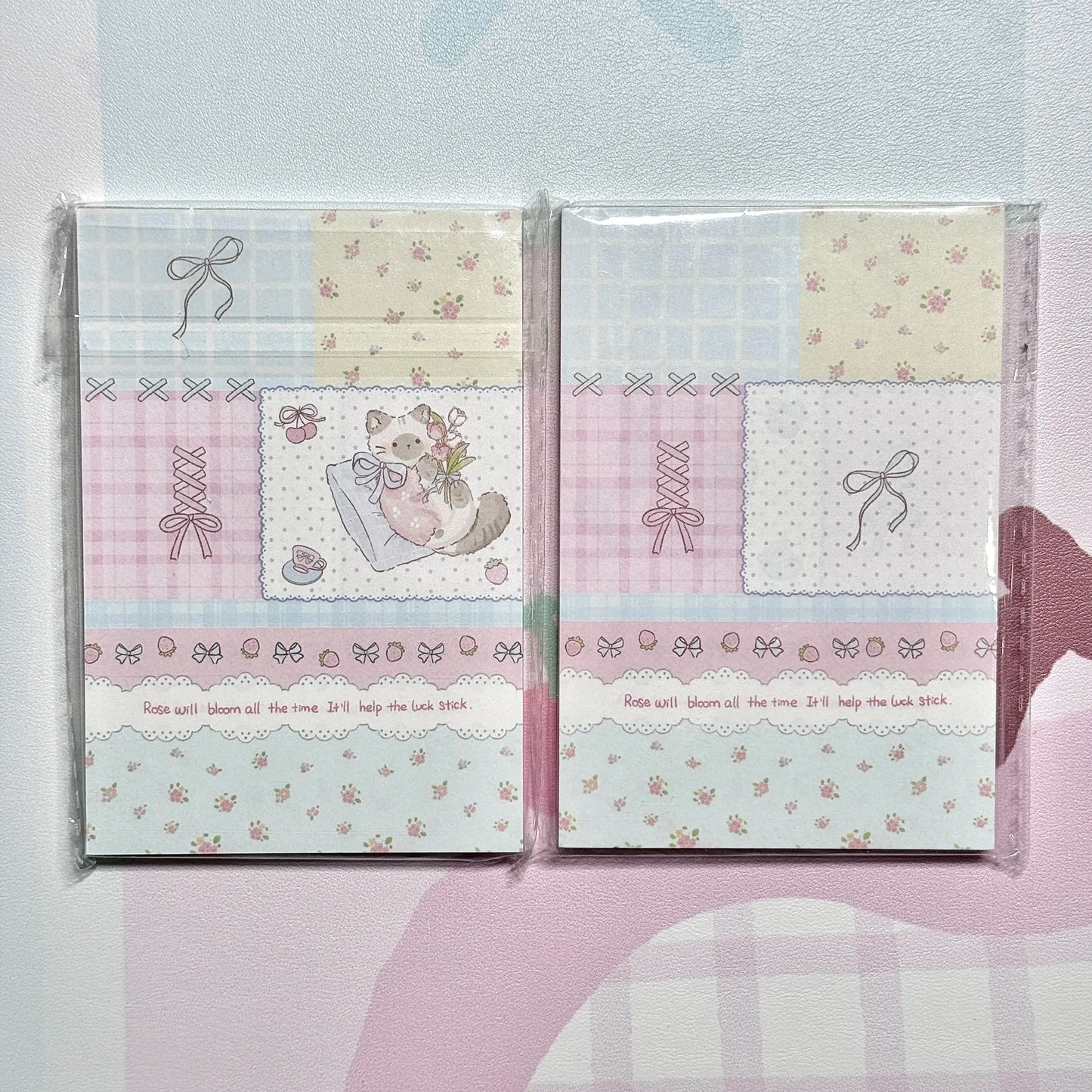 Kawaii Stationery Cartoon Petite Joy Double Sided Memo Pad - 50 sheets, 1 unit