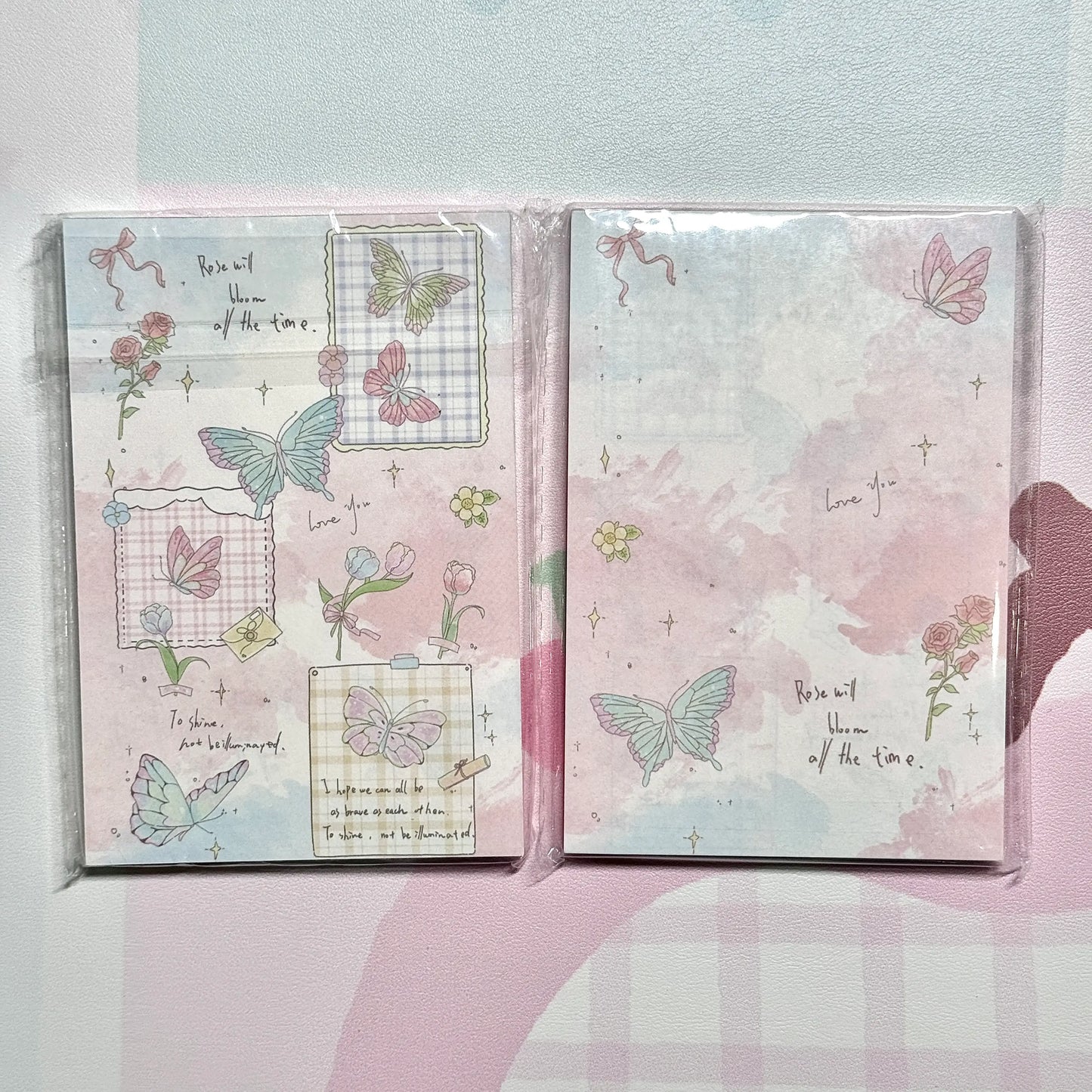 Kawaii Stationery Cartoon Petite Joy Double Sided Memo Pad - 50 sheets, 1 unit