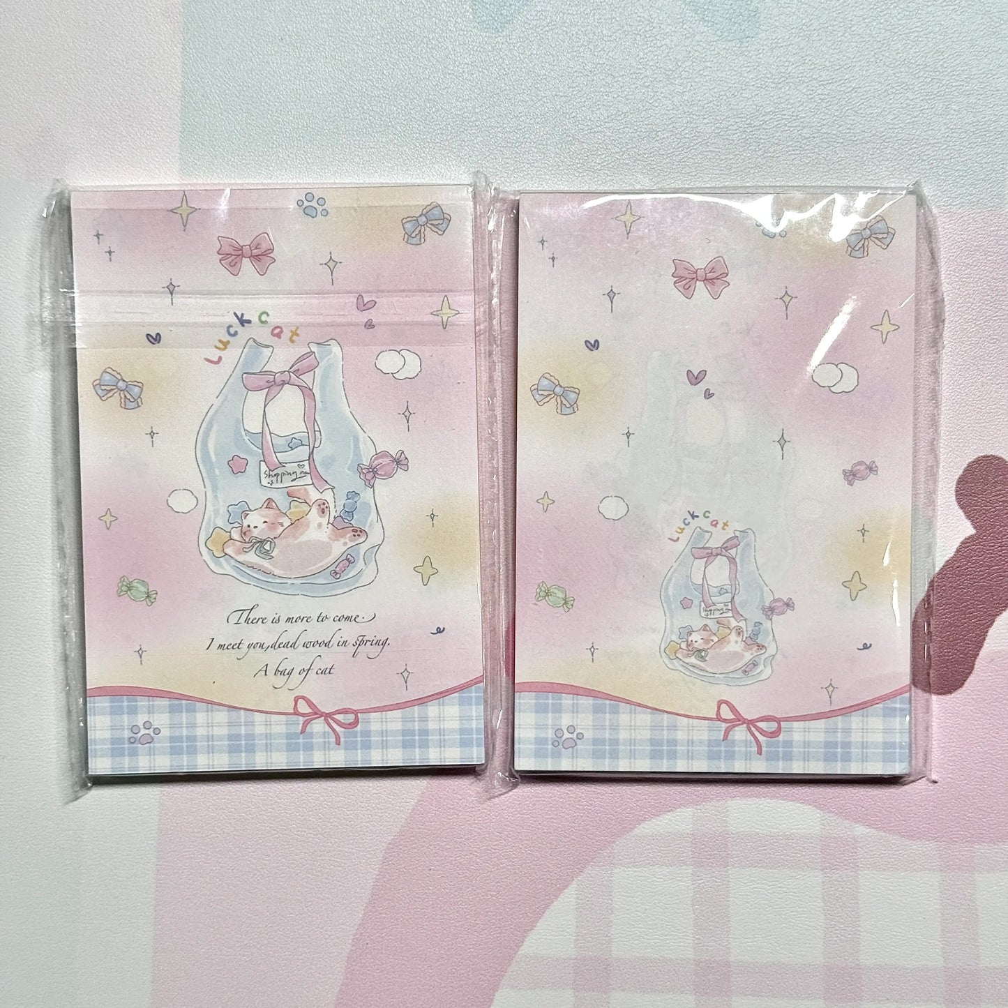 Kawaii Stationery Cartoon Petite Joy Double Sided Memo Pad - 50 sheets, 1 unit