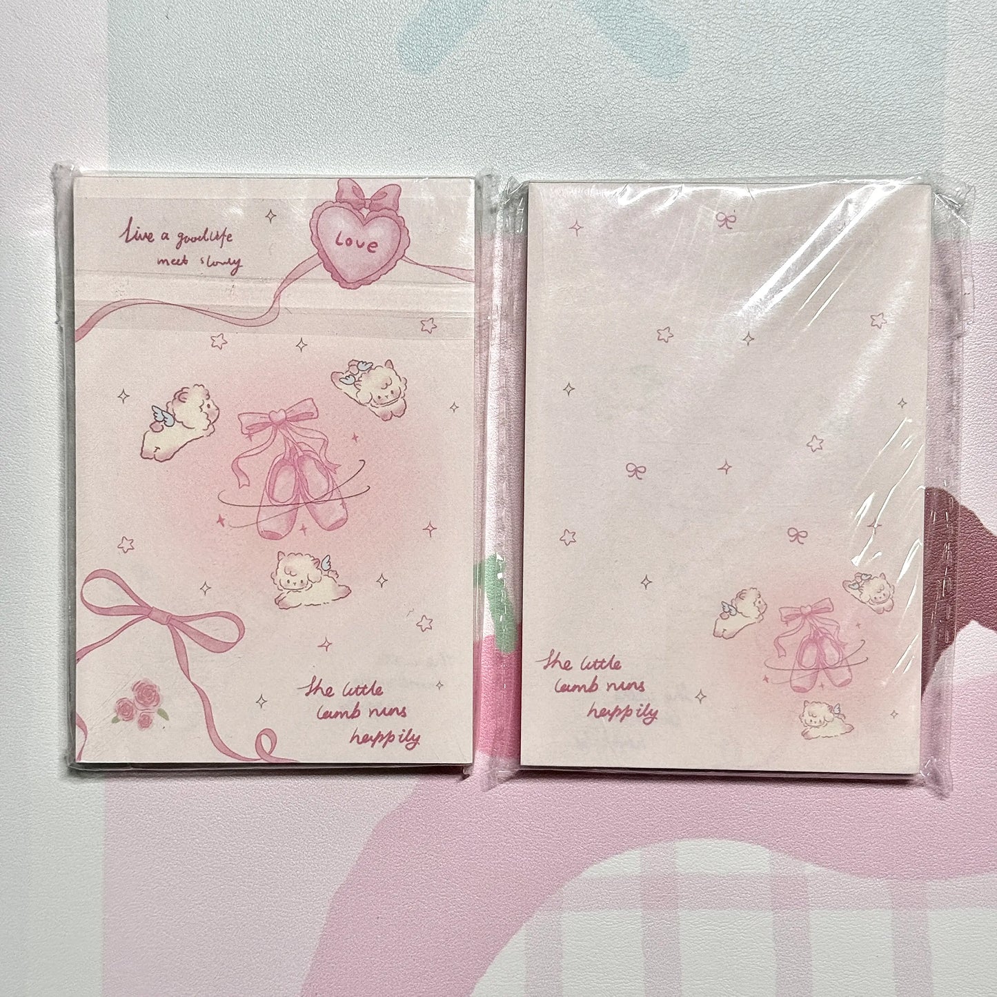 Kawaii Stationery Cartoon Petite Joy Double Sided Memo Pad - 50 sheets, 1 unit