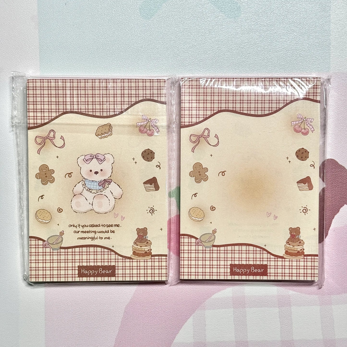 Kawaii Stationery Cartoon Petite Joy Double Sided Memo Pad - 50 sheets, 1 unit