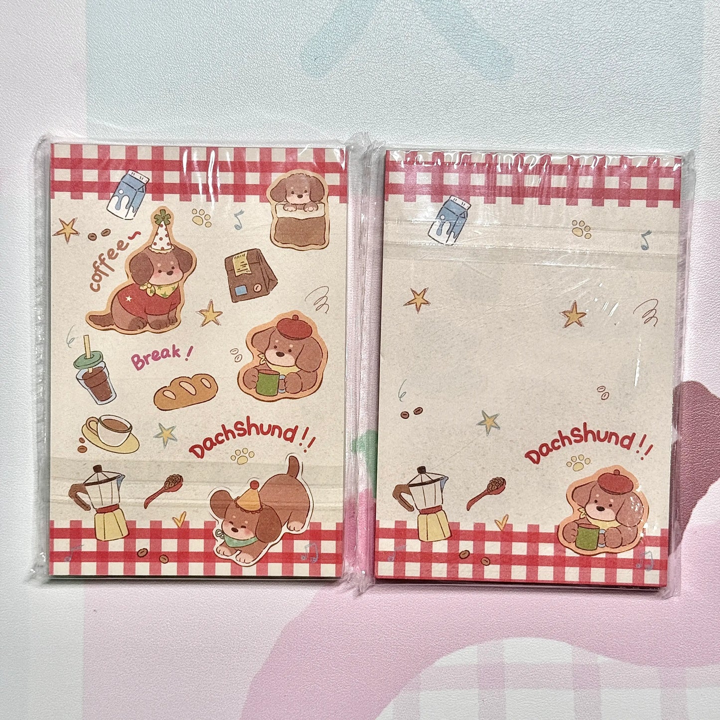 Kawaii Stationery Cartoon Petite Joy Double Sided Memo Pad - 50 sheets, 1 unit