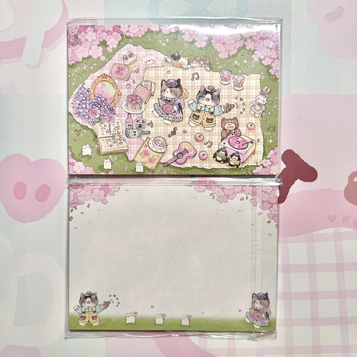 Kawaii Stationery B6 Cafe Meowtown Double Sided Notepad - 5 x 7 in, 30 sheets, 1 unit