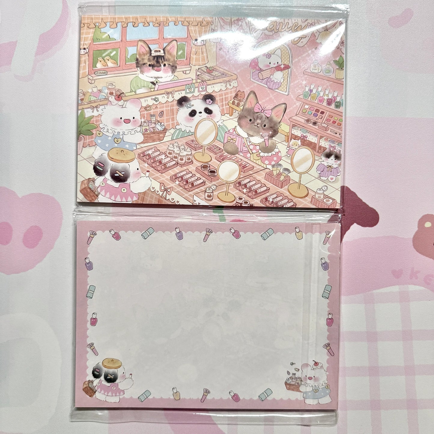 Kawaii Stationery B6 Cafe Meowtown Double Sided Notepad - 5 x 7 in, 30 sheets, 1 unit