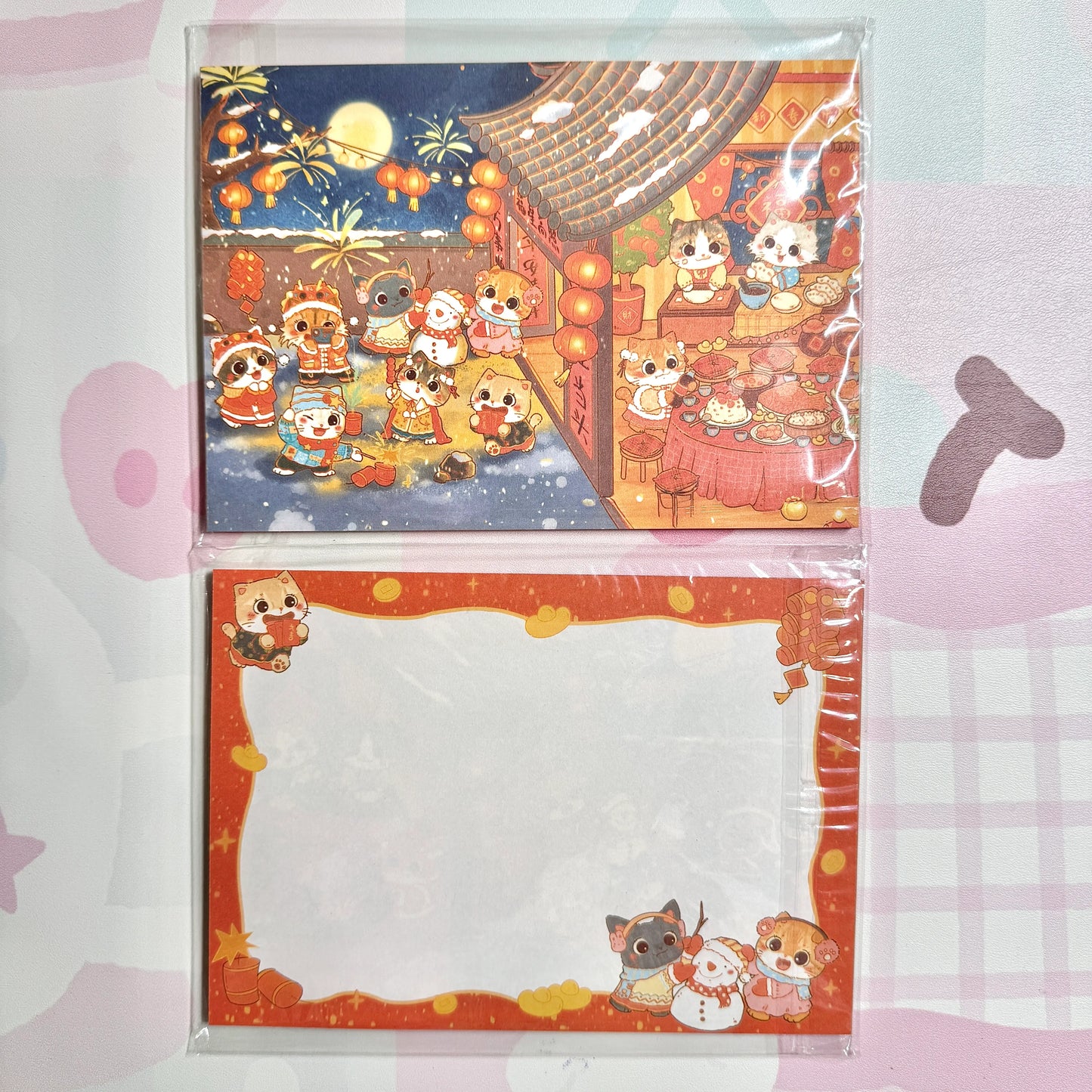 Kawaii Stationery B6 Cafe Meowtown Double Sided Notepad - 5 x 7 in, 30 sheets, 1 unit