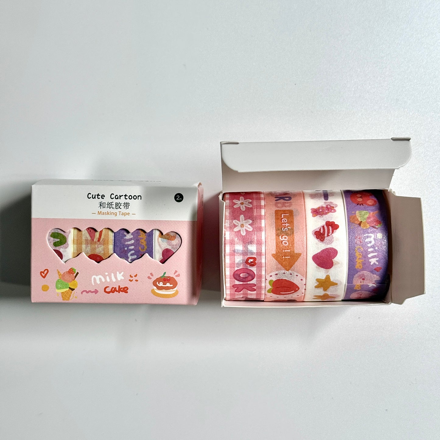 Cute Cartoon 4 Rolls Washi Tape Set for Journaling