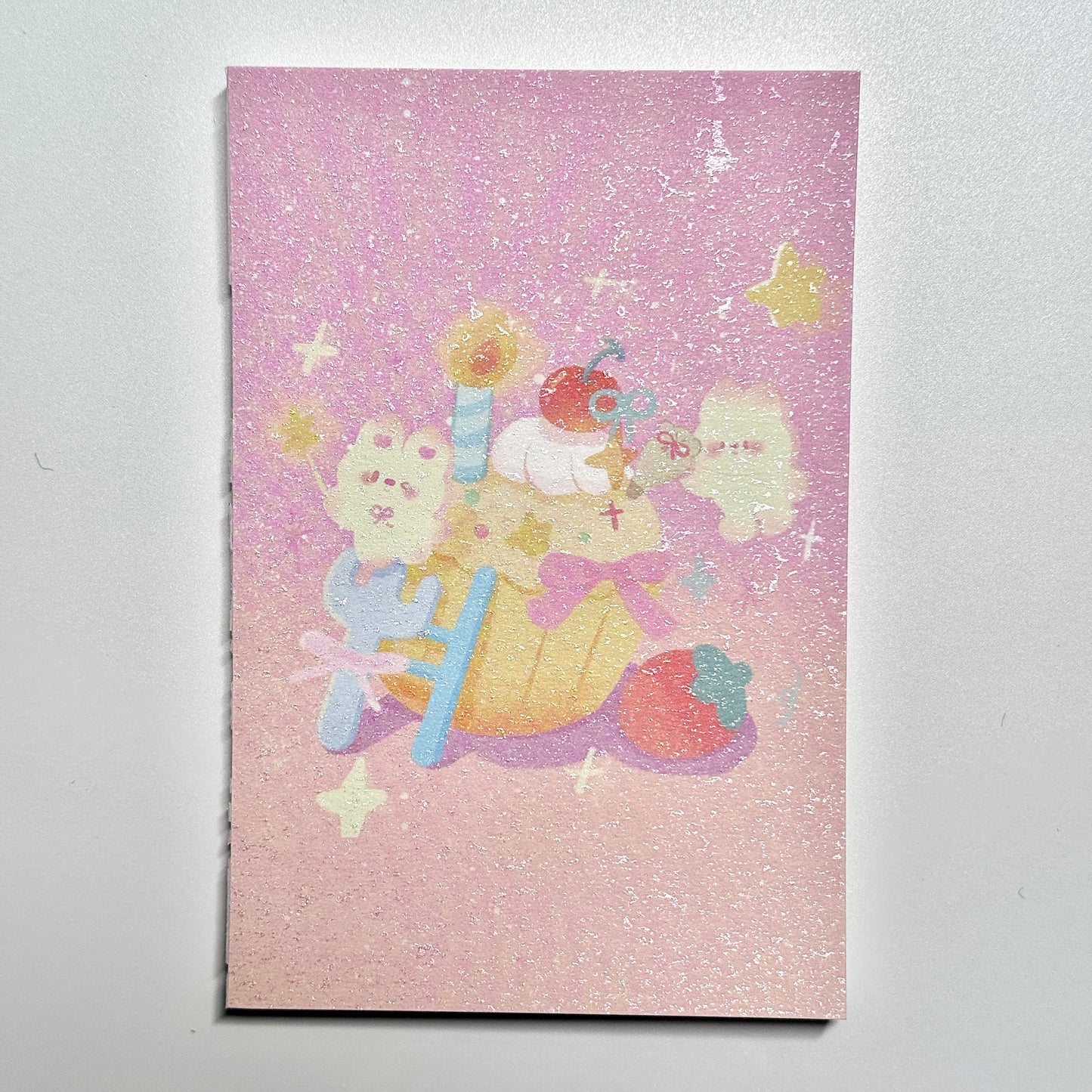 Cute Aesthetic Stationery A7 Glitter Frosted Fluffy Bunny Memo Pad - 3.2 x 4.7 in, 30 sheets, 1 unit