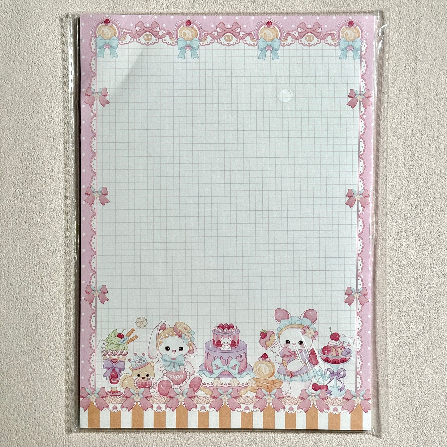 Cute Cartoon Strawberry Afternoon Tea B5 & Half Double Sided Notepad - 7 x10 in, 1 Unit